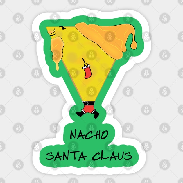 Nacho Santa Claus Tortilla Chip Sticker by Sanford Studio